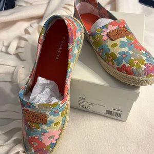 Coach Floral Print Slip-on Shoes